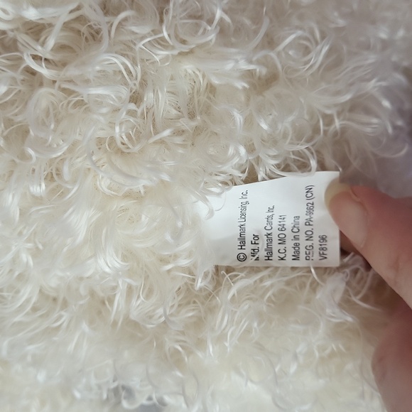 Babys first Christmas Bear Textured Fur Hallmark with Hang Tag New Old Stock - Picture 9 of 10